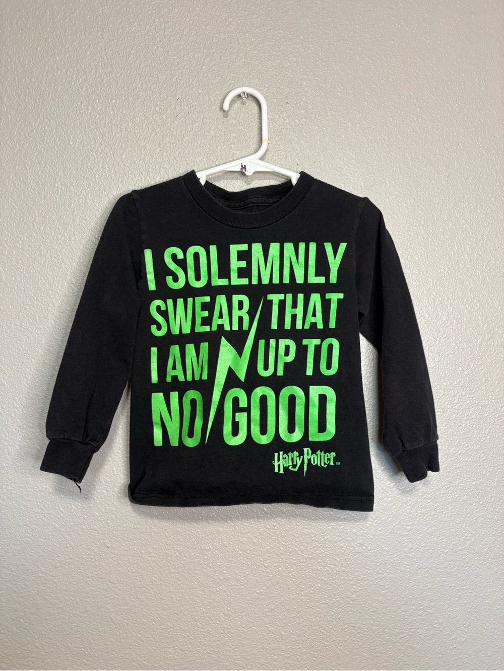 Harry Potter I Solemnly Swear Youth XS Black Long Sleeve Graphic Tee